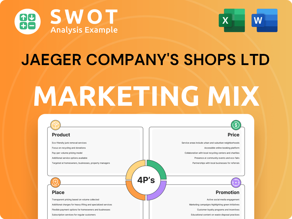 Jaeger Company's Shops Ltd Marketing Mix