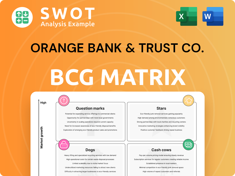 Orange Bank & Trust Co. Boston Consulting Group Matrix